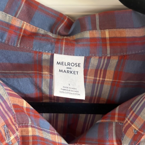 Melrose and Market Size Large Plaid button down blouse - Picture 2 of 7